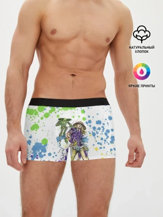 Мужские трусы боксеры / Jojo зеленые пятна