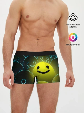 Мужские трусы боксеры / НЕОНОВЫЕ СМАЙЛЫ