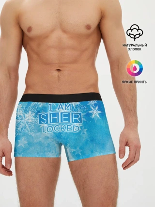 Мужские трусы боксеры / Новогодний Sherlock