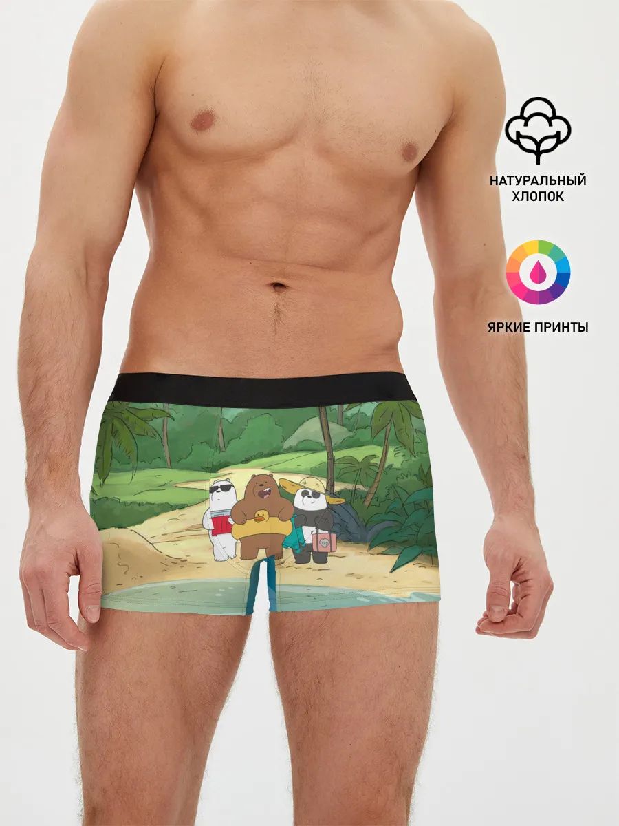 Мужские трусы боксеры / Bears on the beach