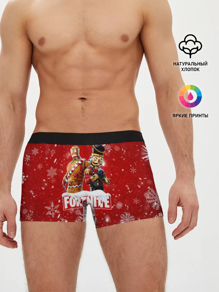 Мужские трусы боксеры / Новогодний Fortnite