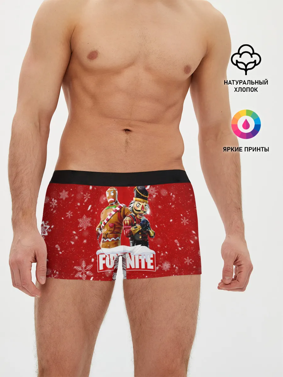 Мужские трусы боксеры / Новогодний Fortnite