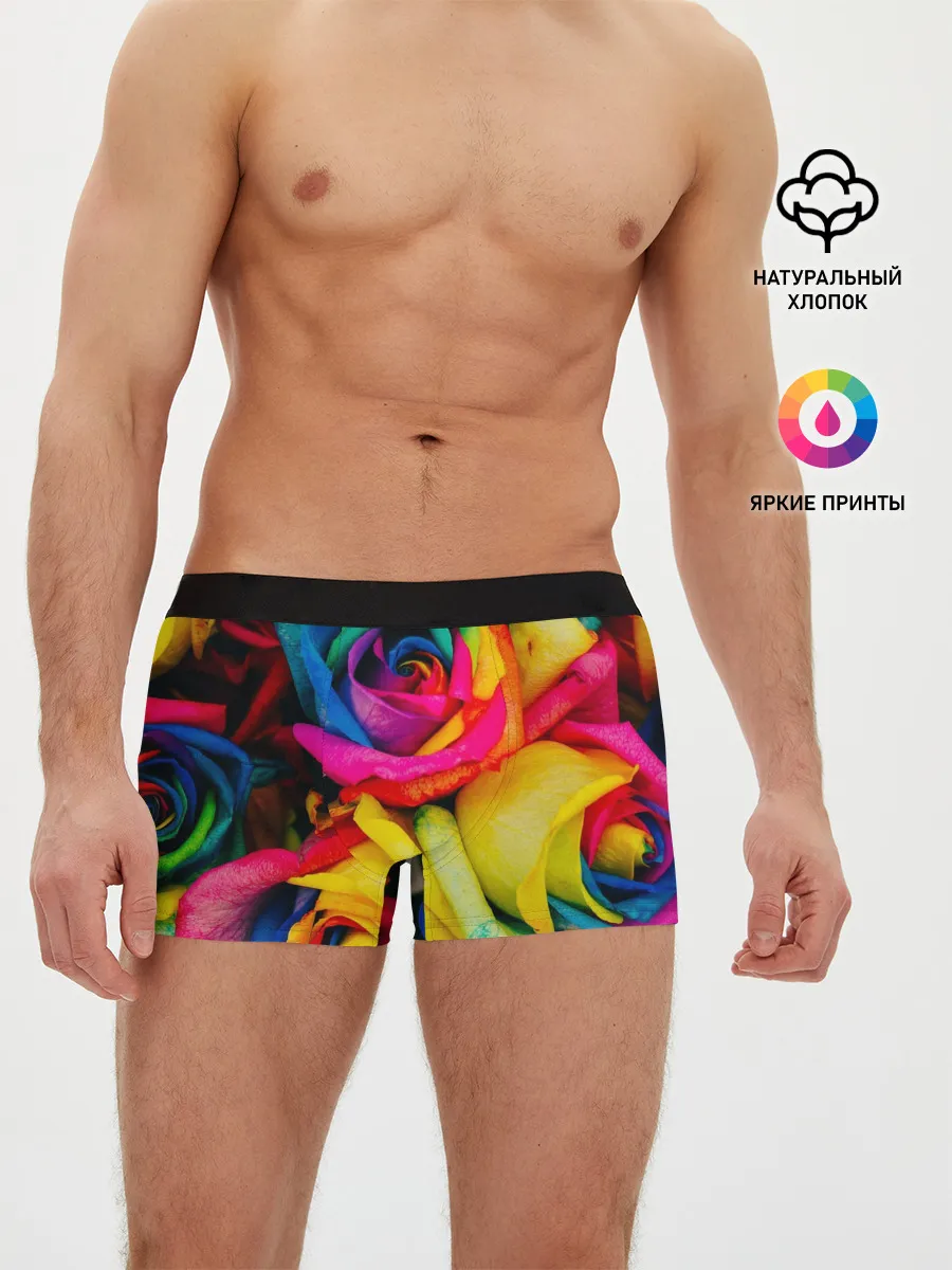 Мужские трусы боксеры / Разноцветные розы