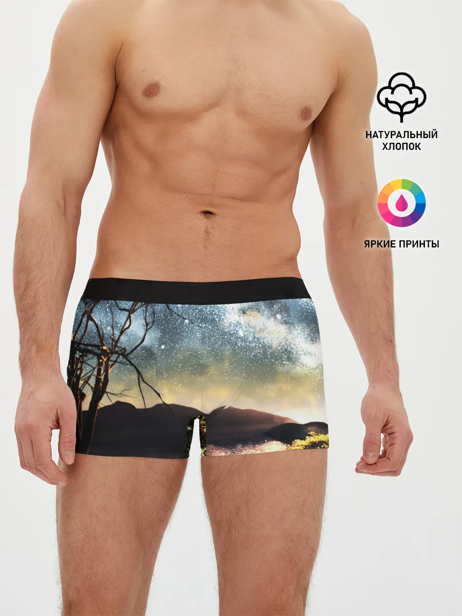 Мужские трусы боксеры / Ночь в горах