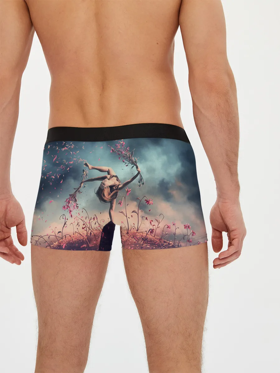 Мужские трусы боксеры / Танцующая с цветами ведьма