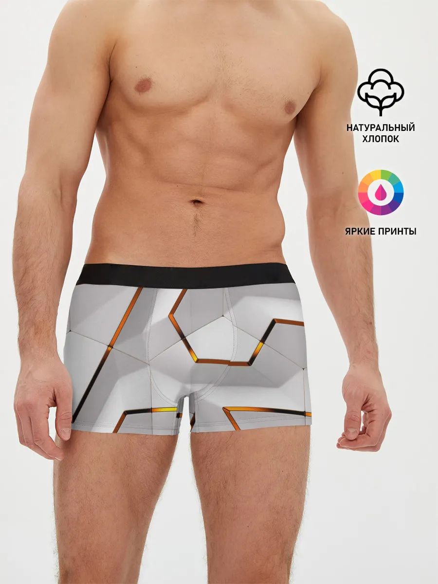 Мужские трусы боксеры / 3D абстракция Iron