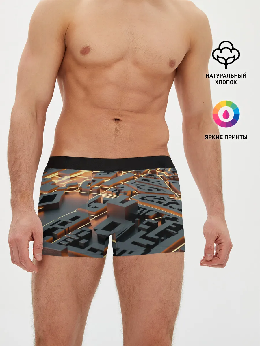 Мужские трусы боксеры / 3D абстрактная схема