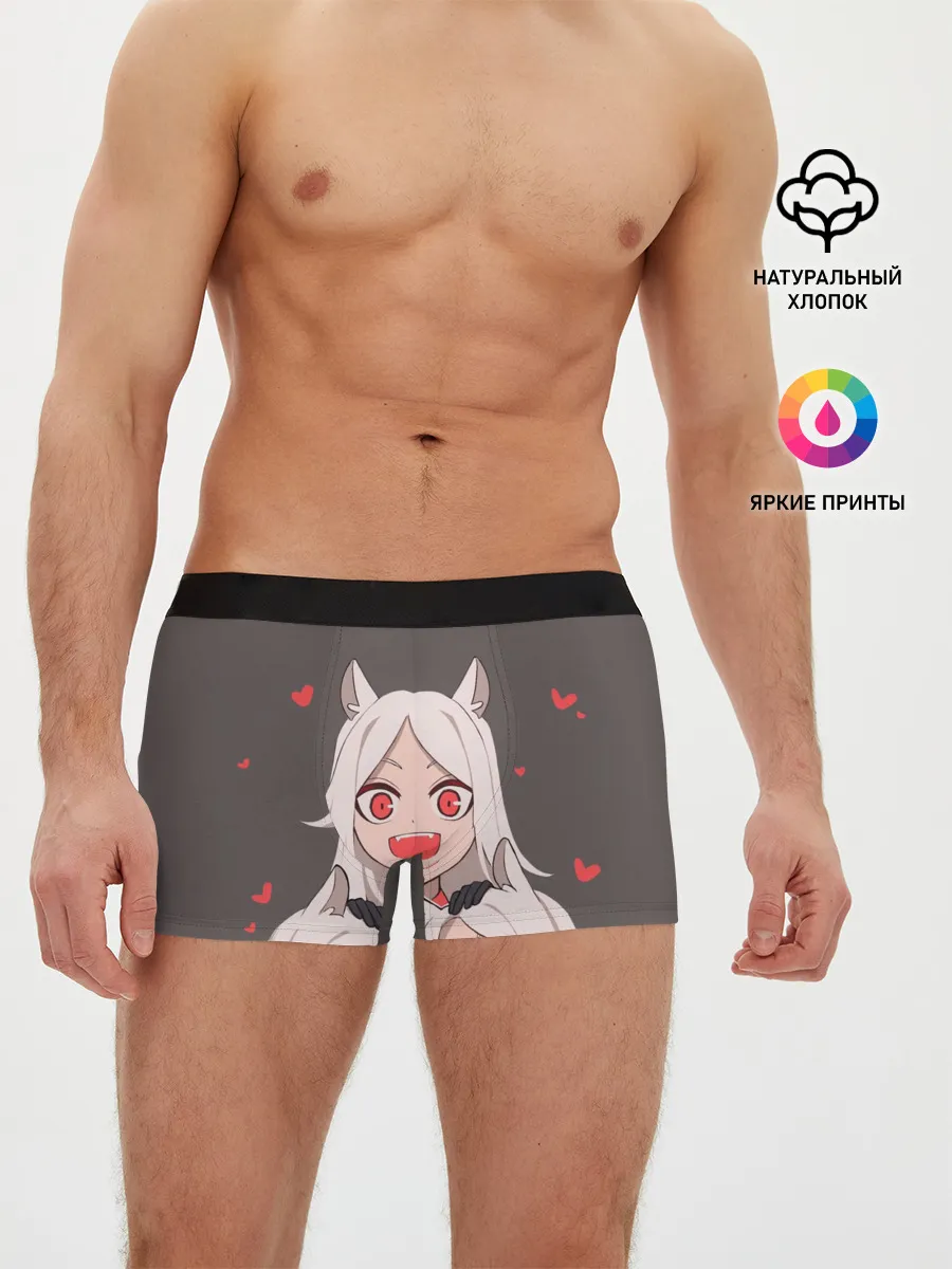 Мужские трусы боксеры / Cerberus с сердечками Helltaker