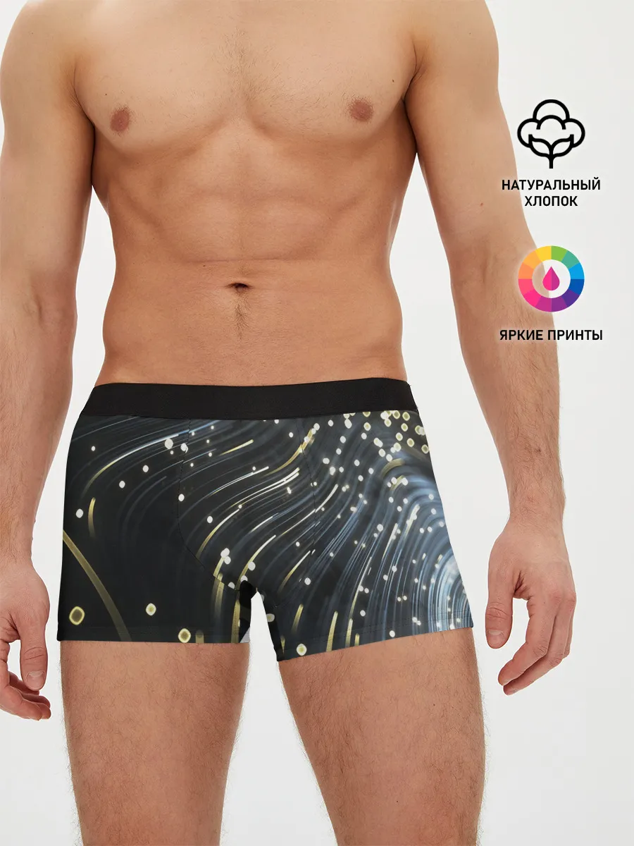 Мужские трусы боксеры / Абстракция искры полосы боке
