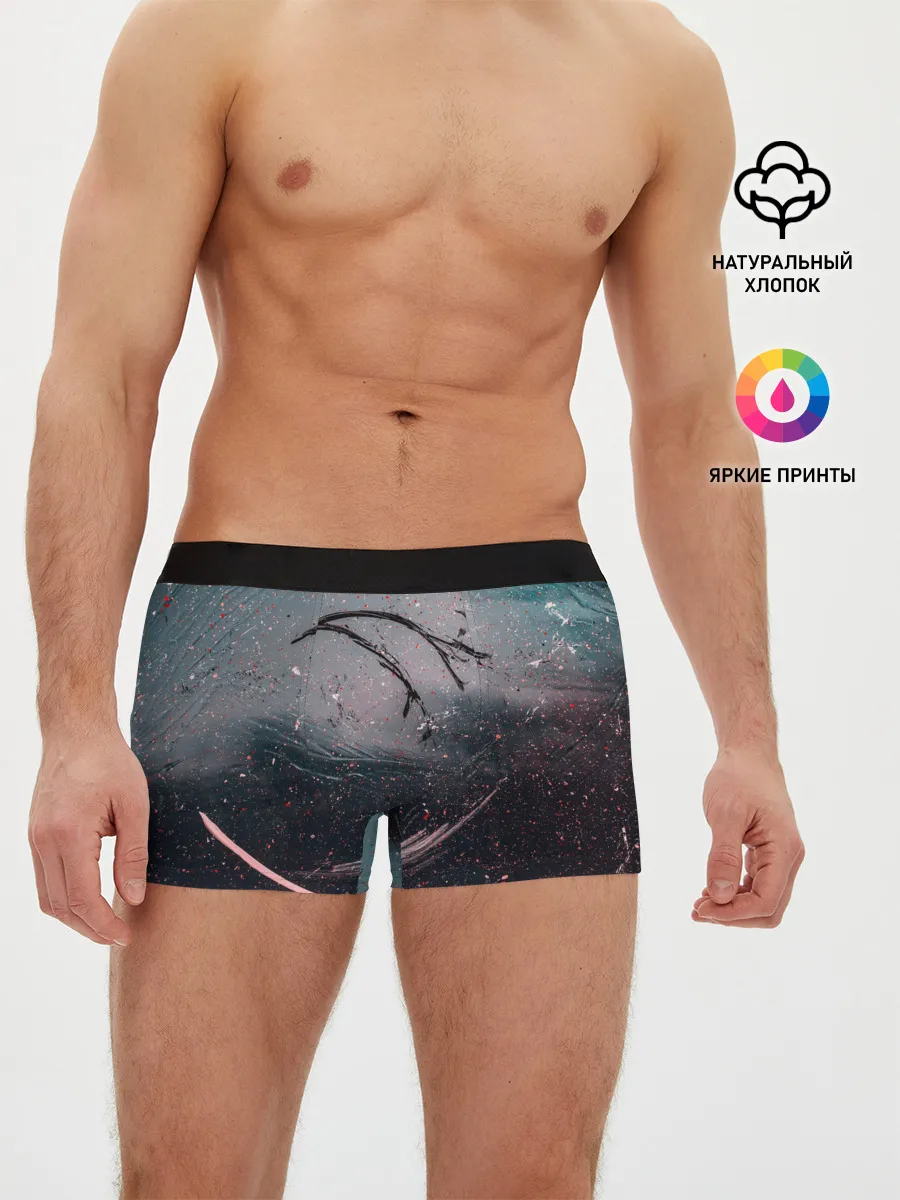 Мужские трусы боксеры / Абстракция краска разводы кап