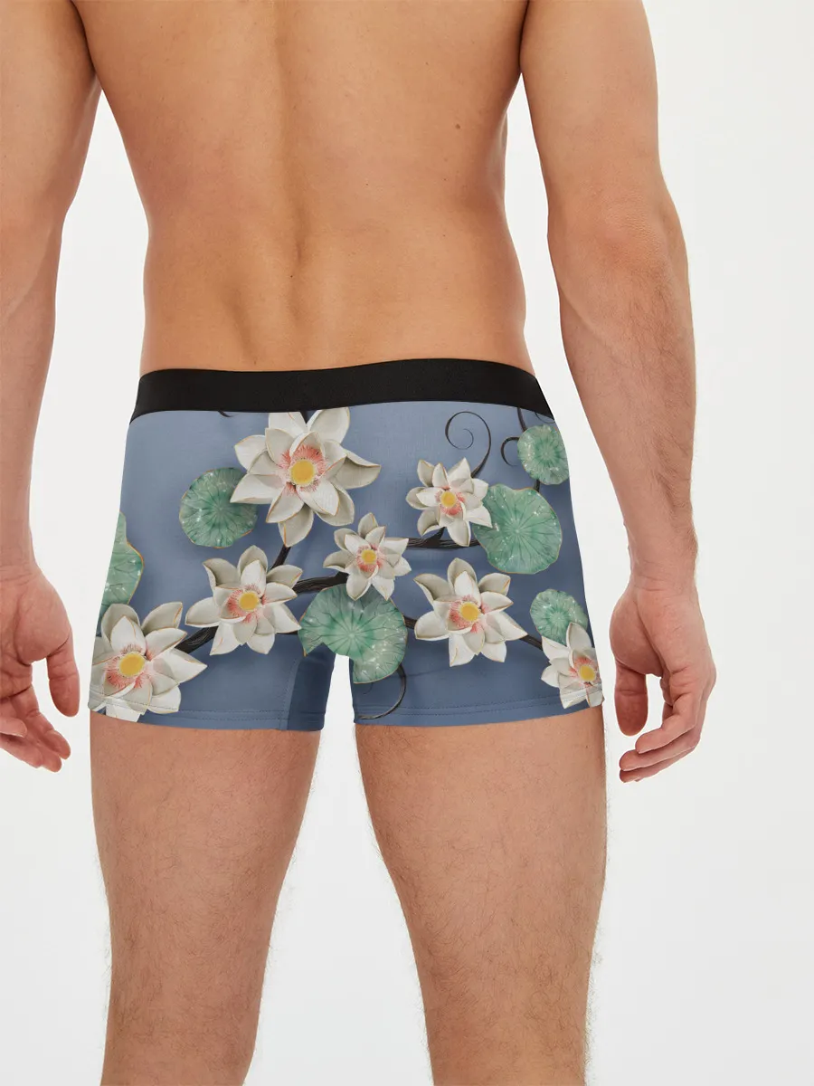 Мужские трусы боксеры / 3D стеклянные цветы