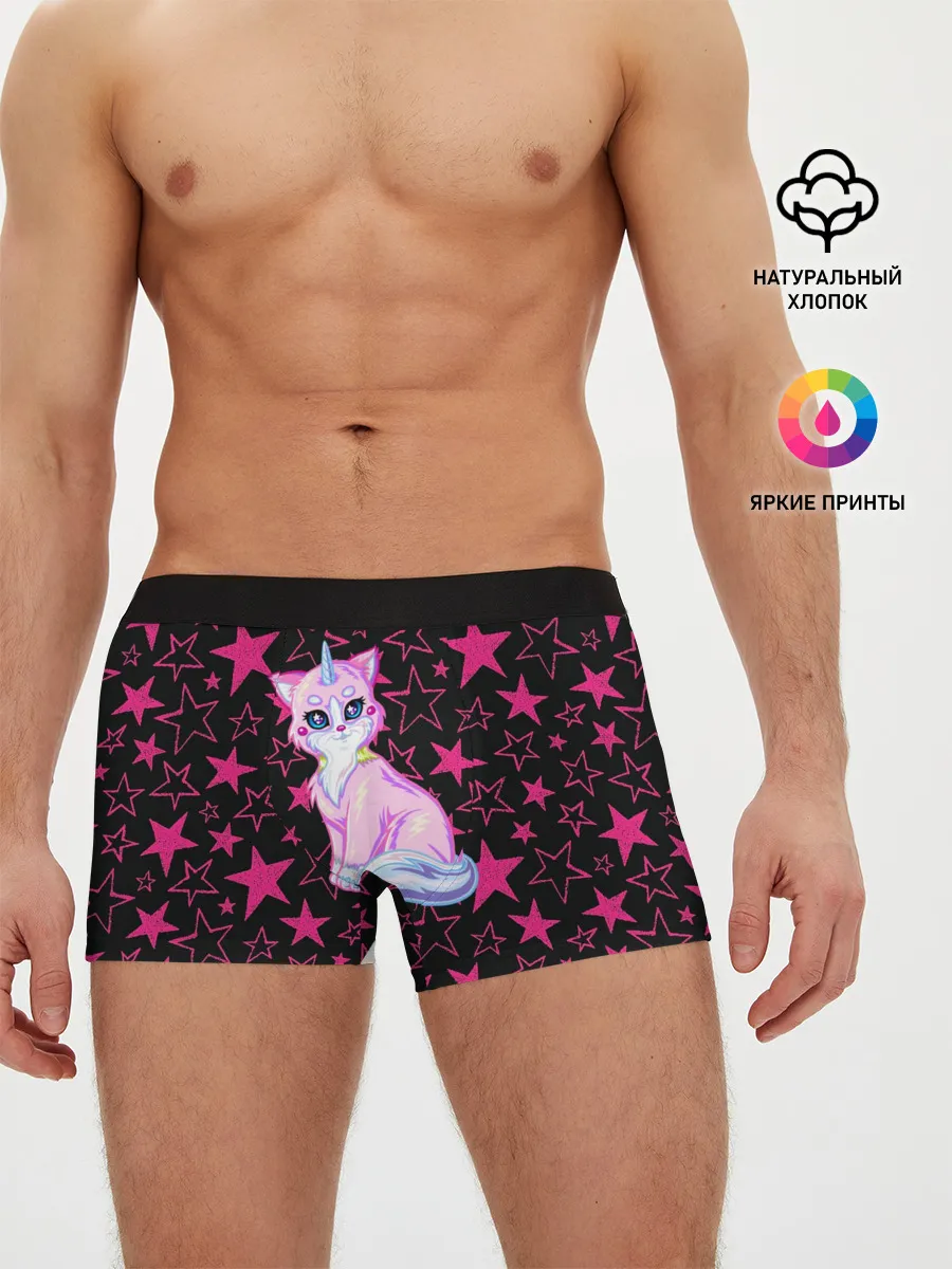 Мужские трусы боксеры / Cat Unicorn | Кот Единорог