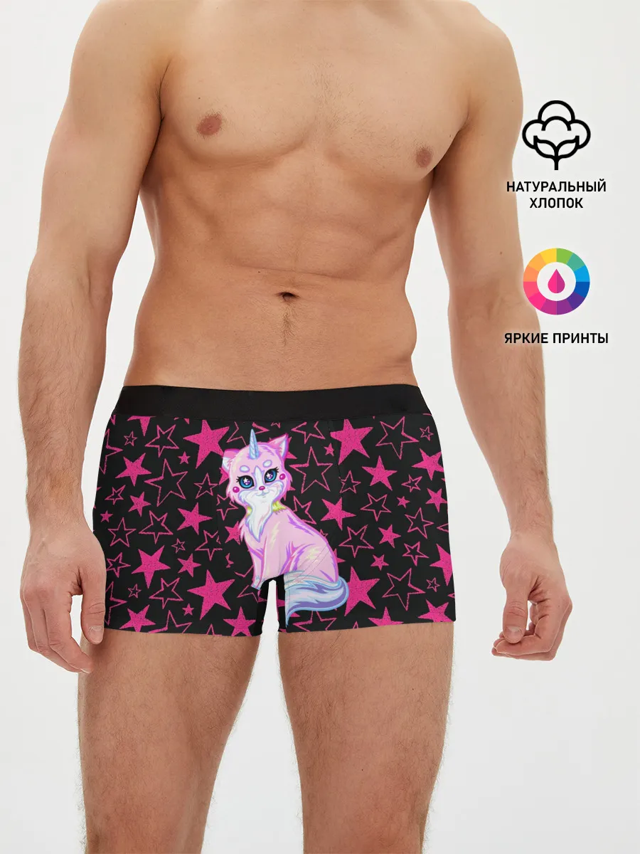 Мужские трусы боксеры / Cat Unicorn | Кот Единорог