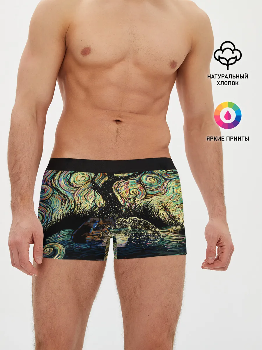 Мужские трусы боксеры / НОЧЬ В ЛЕСУ