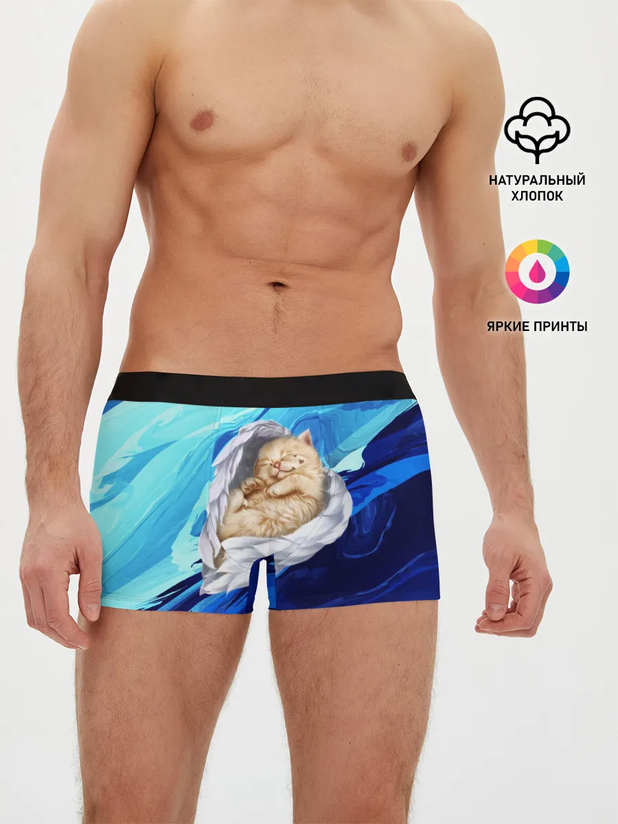 Мужские трусы боксеры / Котик Ангелочек