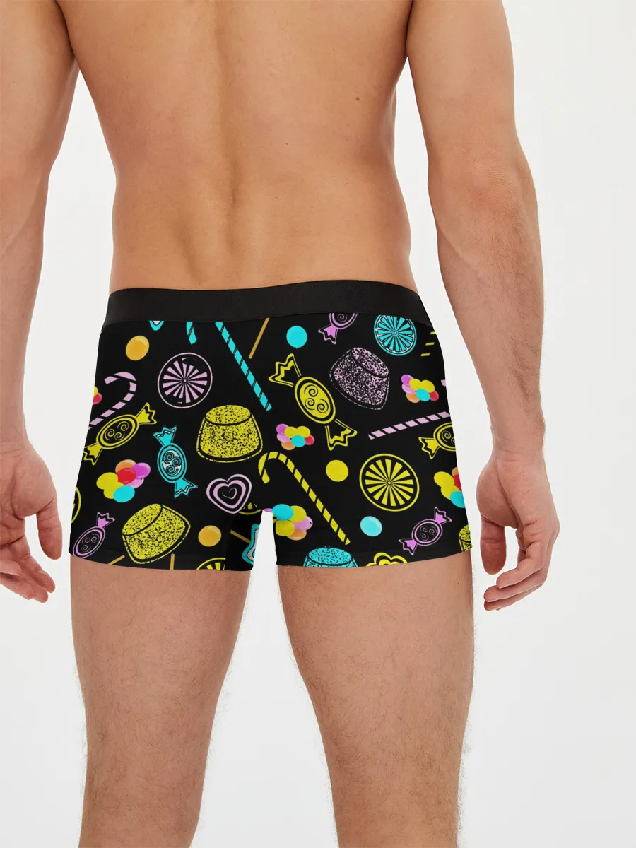 Мужские трусы боксеры / Винсмок Санджи. Фон со сладостями