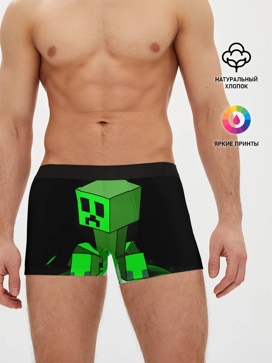 Мужские трусы боксеры / Майнкрафт Крипер