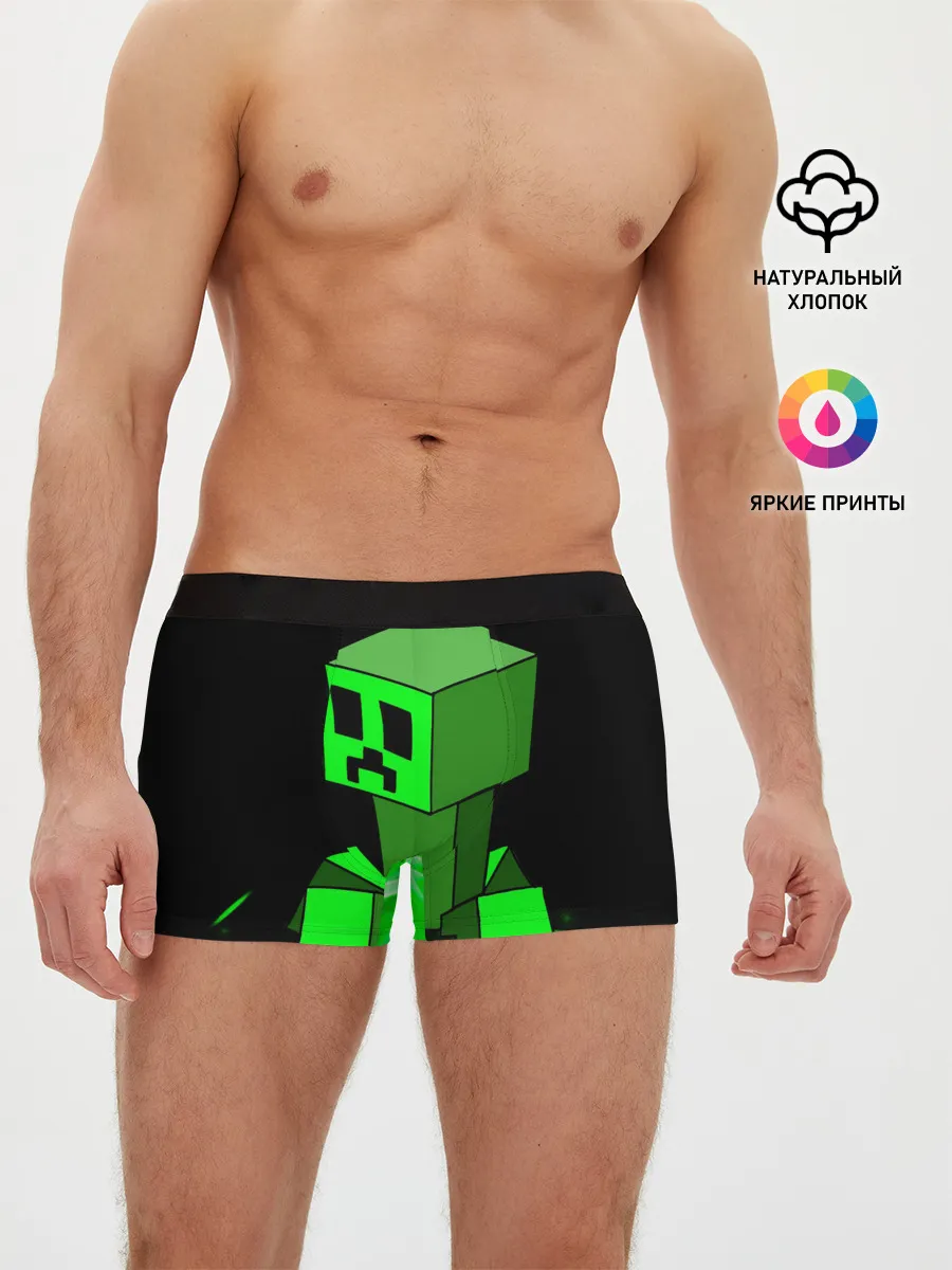 Мужские трусы боксеры / Майнкрафт Крипер