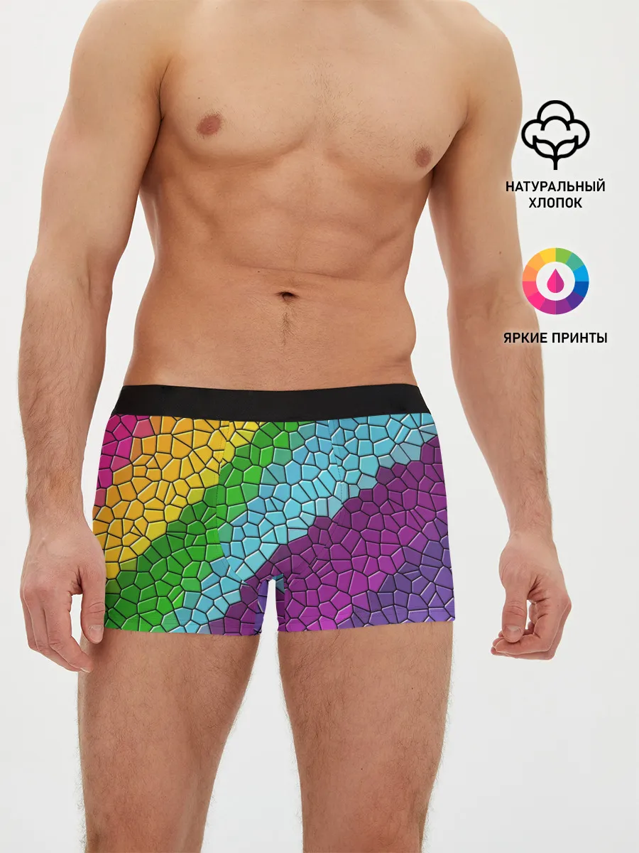 Мужские трусы боксеры / Яркая мозаика