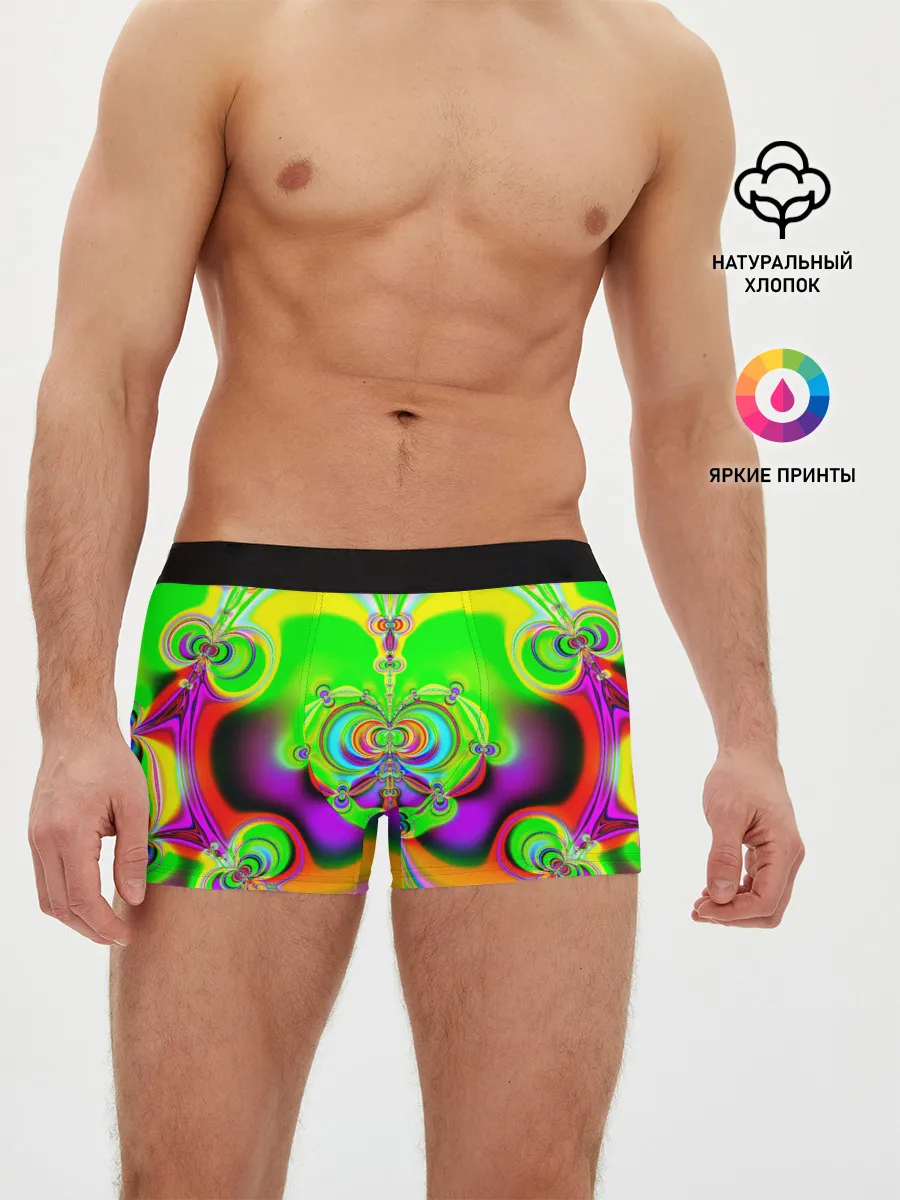 Мужские трусы боксеры / КИСЛОТНЫЙ ФРАКТАЛ ГЕОМЕТРИЯ