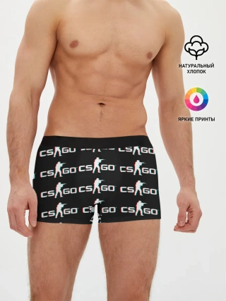 Мужские трусы боксеры / CSGO GLITCH LOGO