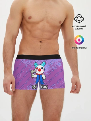 Мужские трусы боксеры / Свинка Пигги из Roblox