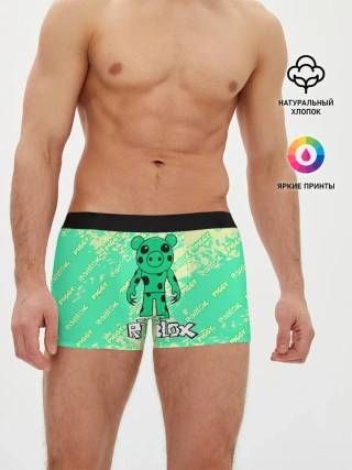 Мужские трусы боксеры / Свинка Пигги из Roblox