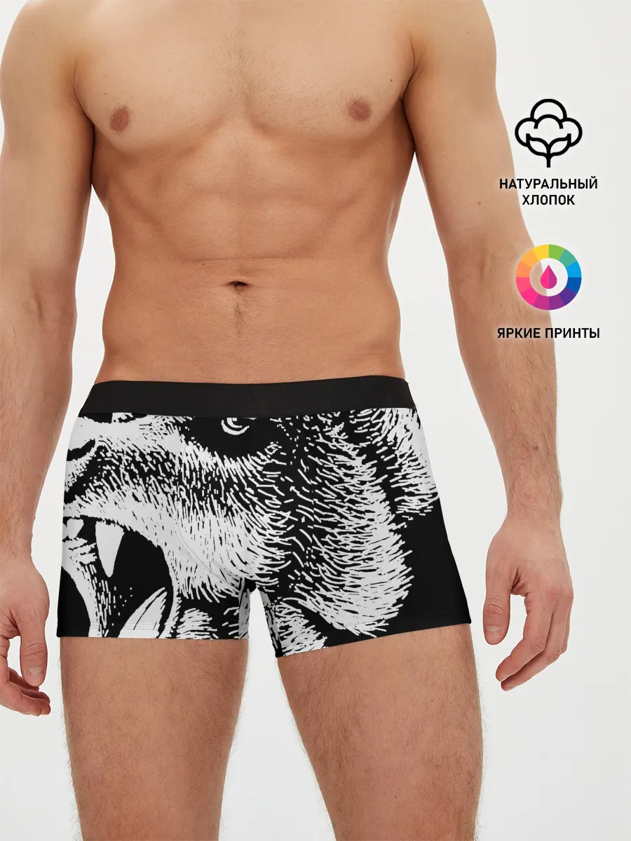 Мужские трусы боксеры / Черный медведь