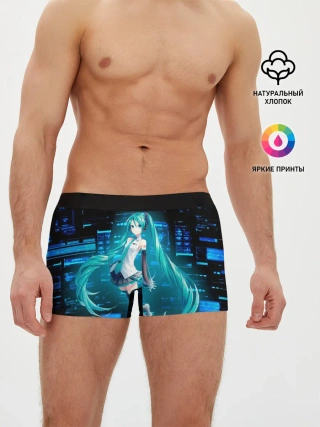 Мужские трусы боксеры / Miku в матрице
