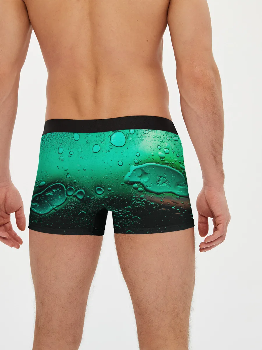 Мужские трусы боксеры / Зеленые капли клетки