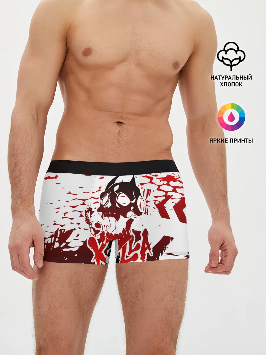 Мужские трусы боксеры / KILLA красные следы