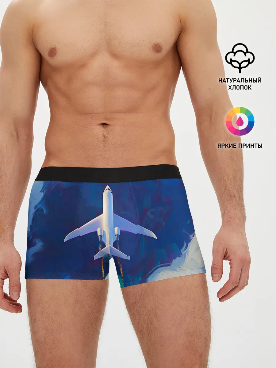 Мужские трусы боксеры / Самолёт на небе