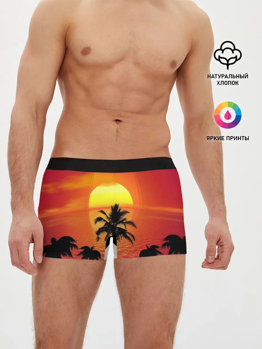 Мужские трусы боксеры / Пальмы на фоне моря
