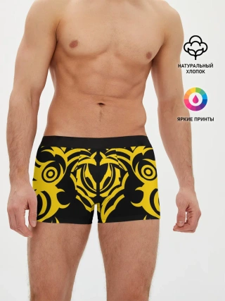 Мужские трусы боксеры / Узор жёлтый