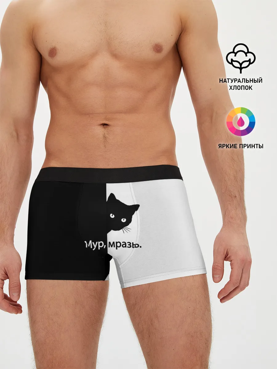 Мужские трусы боксеры / Черный кот