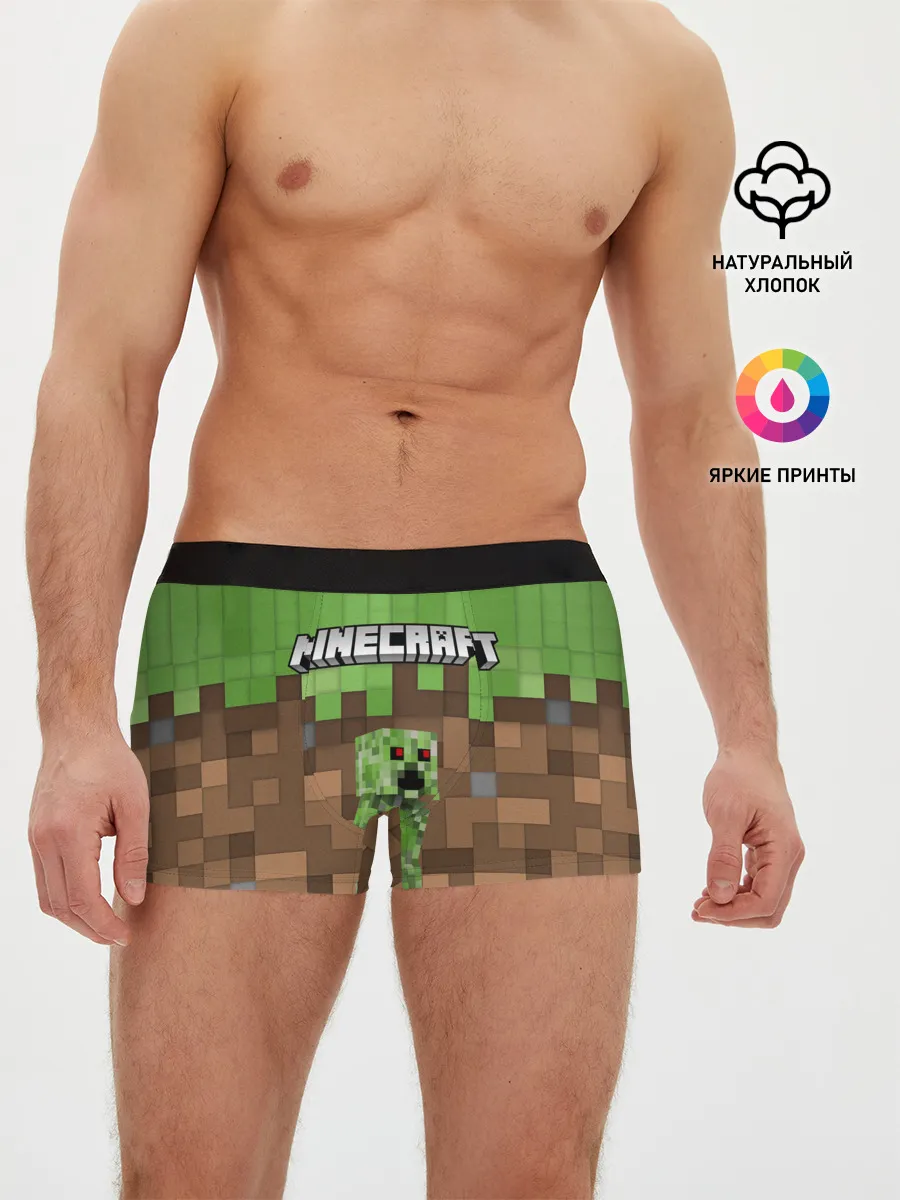 Мужские трусы боксеры / MineCraft | Крипер