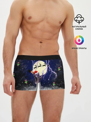 Мужские трусы боксеры / Новогодний Кот