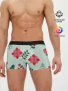 Мужские трусы боксеры / цветы, ягоды, листья