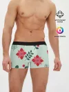 Мужские трусы боксеры / цветы, ягоды, листья
