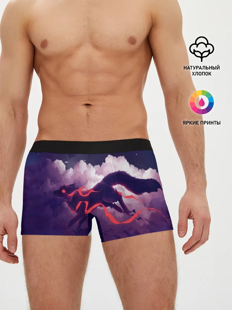 Мужские трусы боксеры / Лиса бежит по облакам