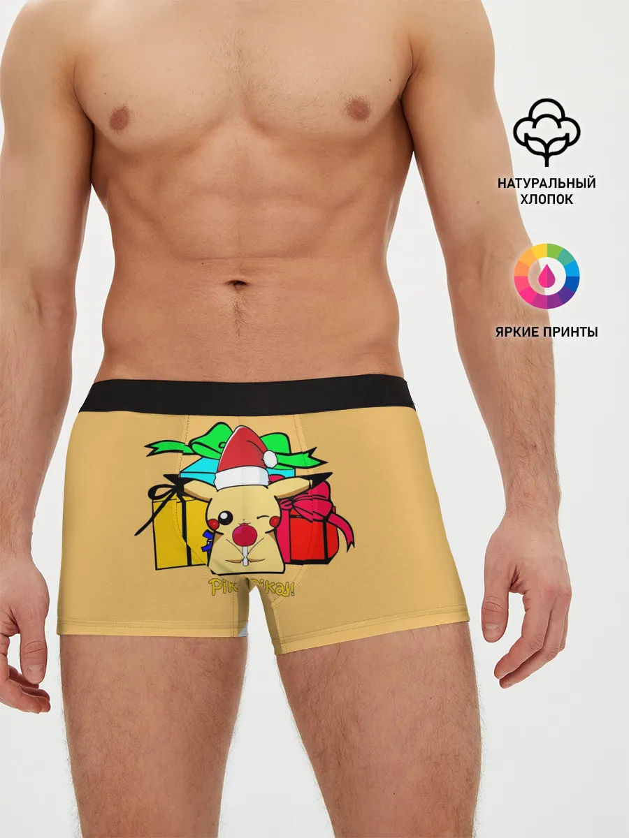 Мужские трусы боксеры / New Year Pikachu