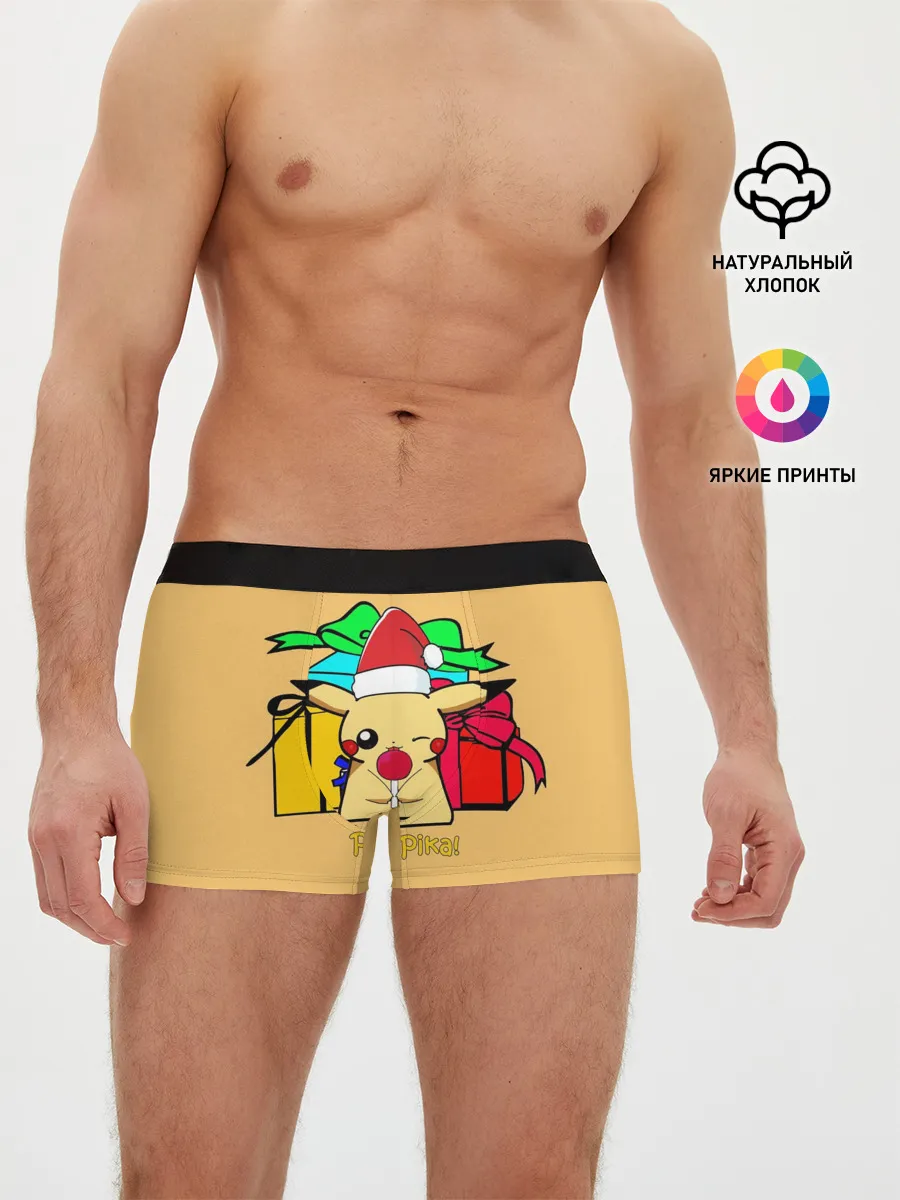 Мужские трусы боксеры / New Year Pikachu