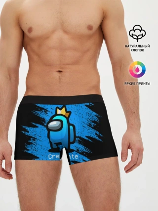 Мужские трусы боксеры / AMONG US - Синий в Короне