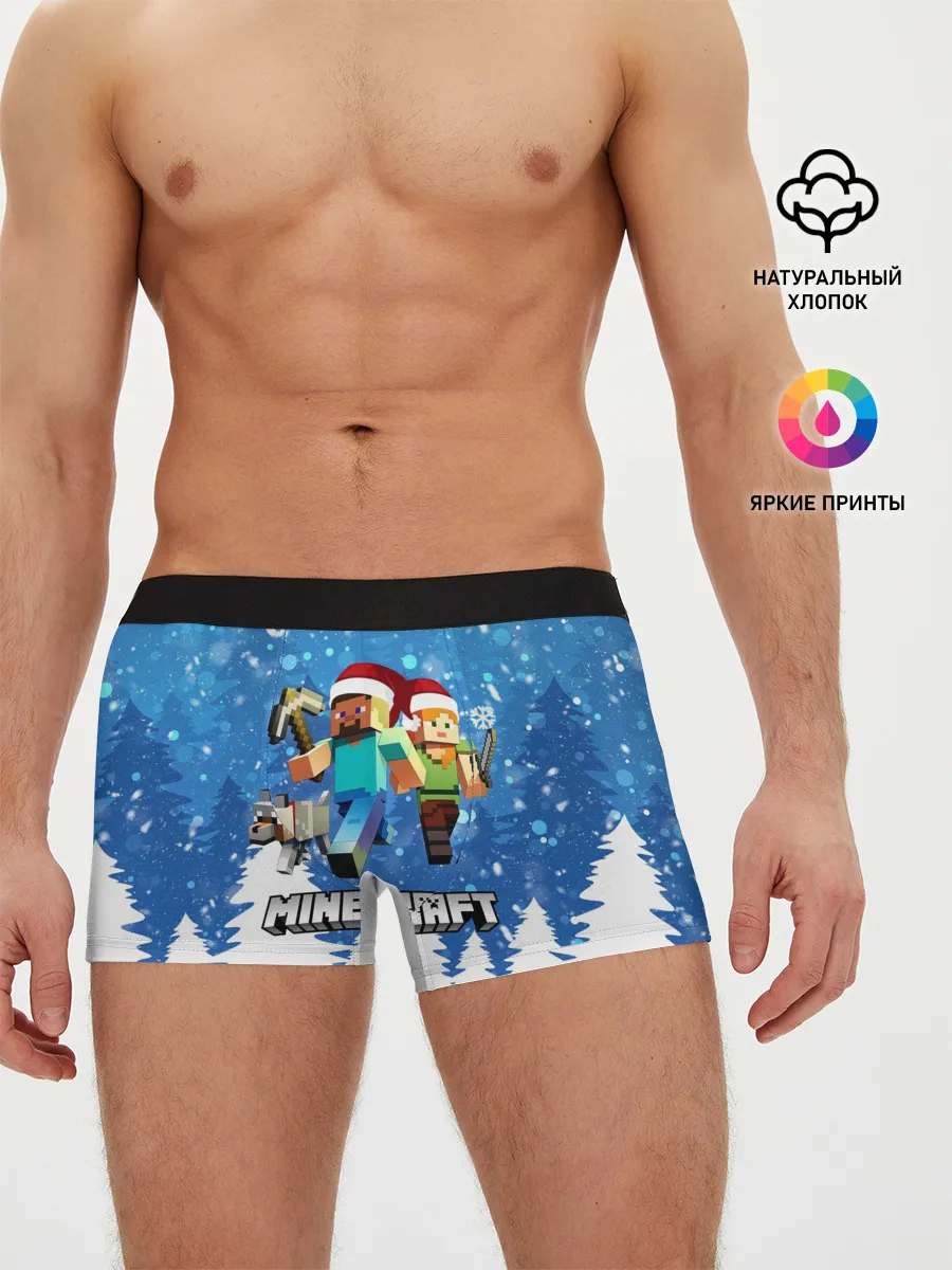 Мужские трусы боксеры / Новогодний Манкрафт