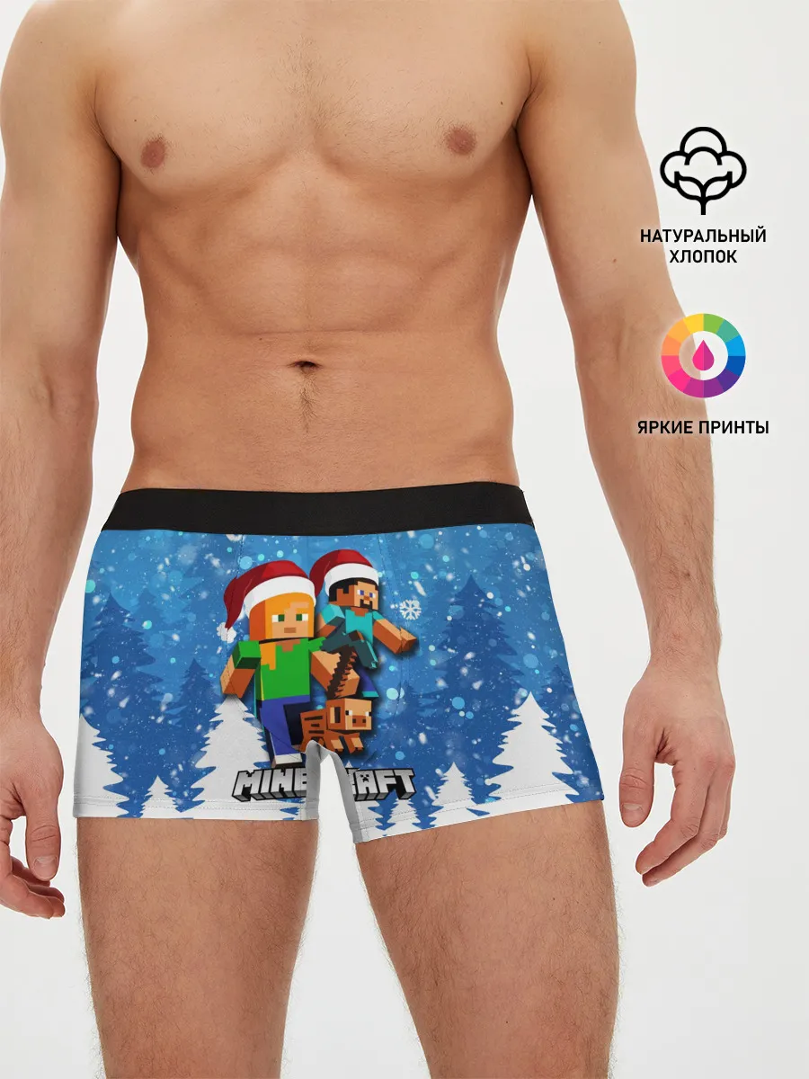 Мужские трусы боксеры / Новогодний Манкрафт