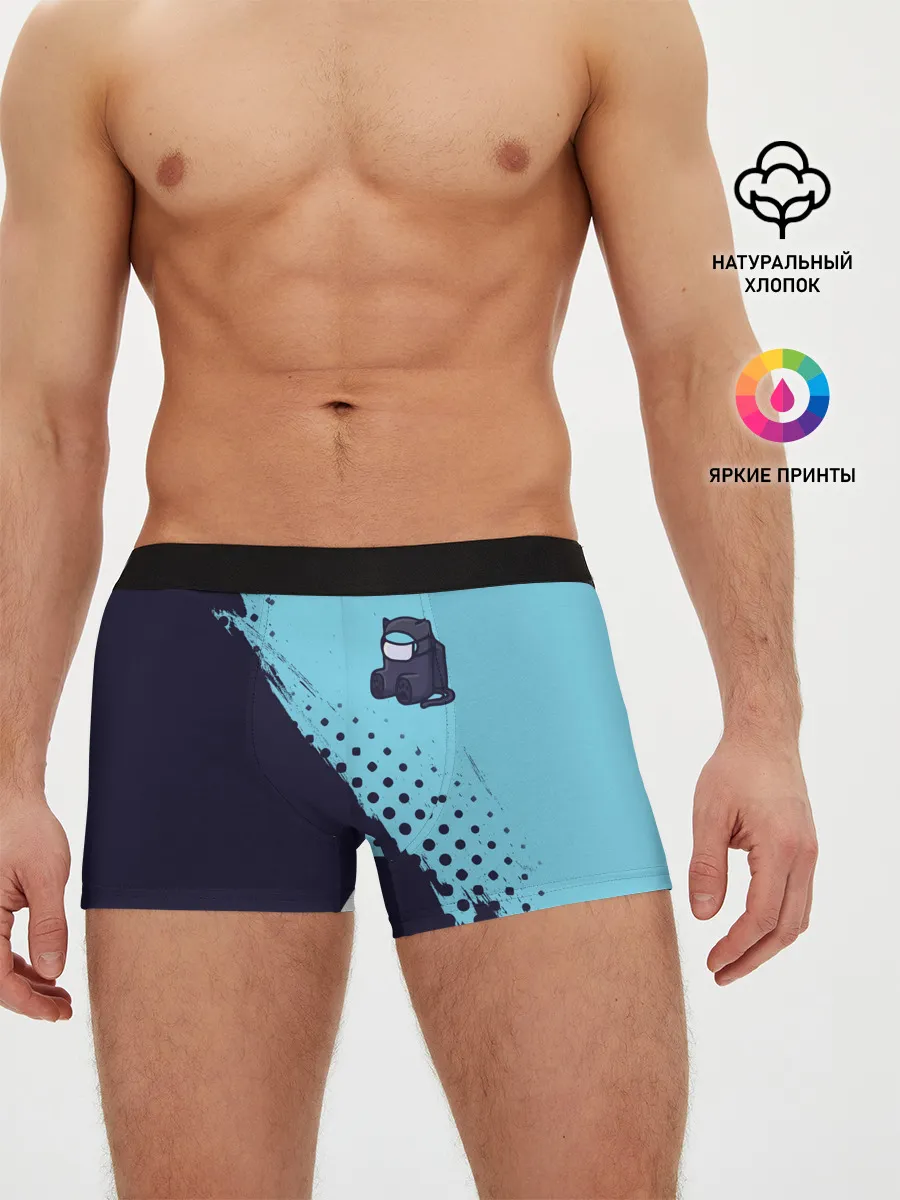 Мужские трусы боксеры / AMONG US - Черный Котик