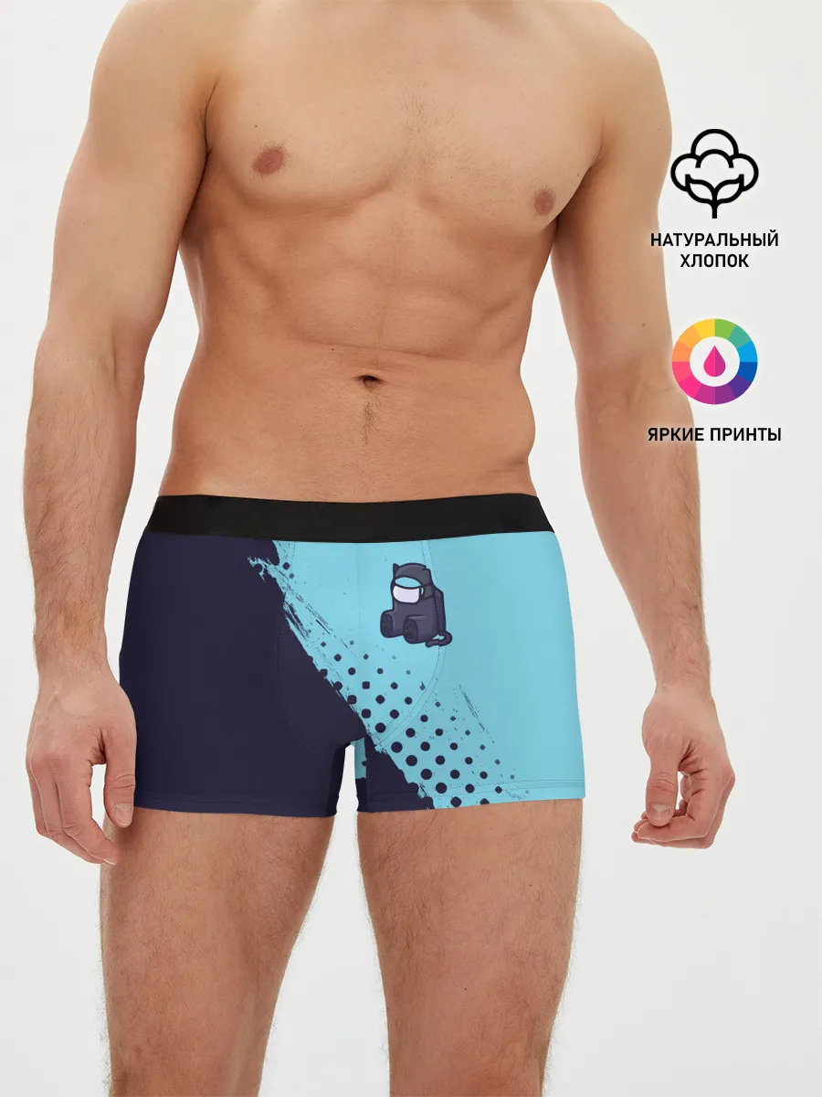 Мужские трусы боксеры / AMONG US - Черный Котик