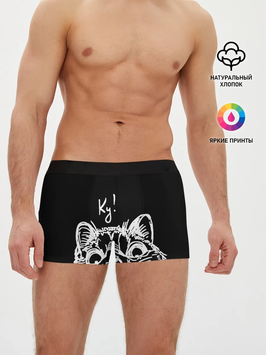 Мужские трусы боксеры / Говорящий котик