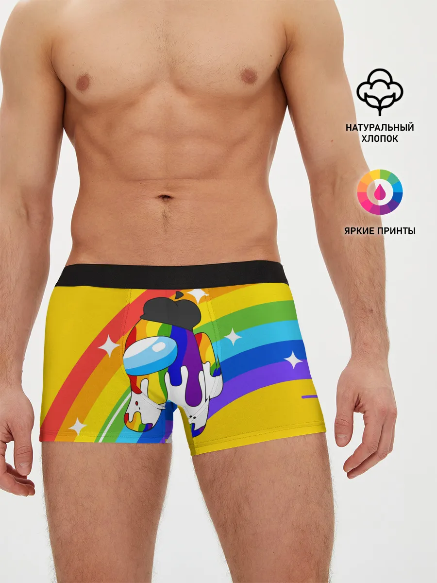 Мужские трусы боксеры / AMONG US - Радужный