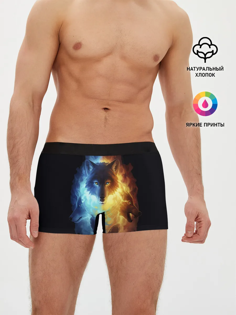Мужские трусы боксеры / Волки в огне